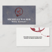 Carte De Visite Bouteille de vin et verre | Texture de la tache de (Devant / Derrière)