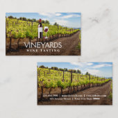 Carte De Visite Bouteille de vin et verre | Vignoble (Devant / Derrière)