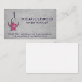 Carte De Visite Bouteille de vin et verres | Logo moderne (Devant / Derrière)