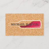 Carte De Visite Bouteille de vin rouge | Arrière - plan de liège (Devant)