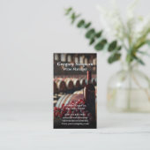 Carte De Visite Bouteille de vin rouge et raisins | Barils à vin (Debout devant)