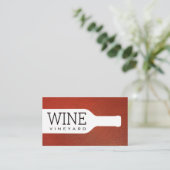 Carte De Visite Bouteille de vin | Texture de cuir (Debout devant)