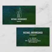 Carte De Visite Bouteille de vin vert sommelier (Devant / Derrière)