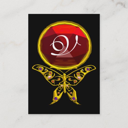 CARTE DE VISITE BOUTEILLE D'HYPER D'OR, MONOGRAMME ROUGE DE RUBY N (Dos)