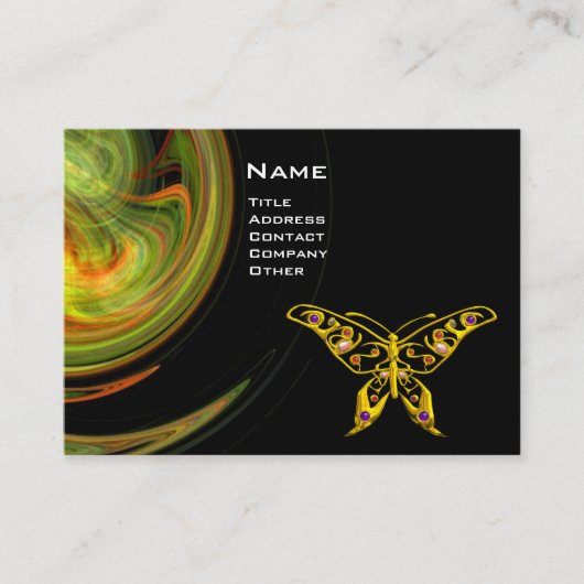 Carte De Visite BOUTEILLE D'HYPER - orange vert noir jaune (Devant)