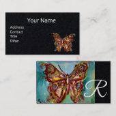 Carte De Visite BOUTEILLE D'OR EN Papier Noir BLEU (Devant / Derrière)