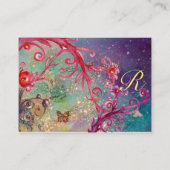 CARTE DE VISITE BOUTEILLE EN ÉCLAIRAGE, MONOGRAMME TURQUOISE DES E (Dos)