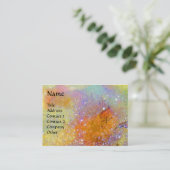 CARTE DE VISITE BOUTEILLE EN ÉCLAIRAGE VERT JAUNE OR (Debout devant)