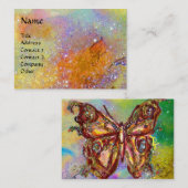 CARTE DE VISITE BOUTEILLE EN ÉCLAIRAGE VERT JAUNE OR (Devant / Derrière)