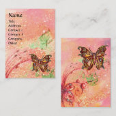 CARTE DE VISITE BOUTEILLE EN FUCHSIE ROSE ÉCLAIRAGE D'OR (Devant / Derrière)