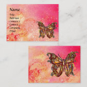 CARTE DE VISITE BOUTEILLE EN FUCHSIE ROSE ÉCLAIRAGE D'OR (Devant / Derrière)