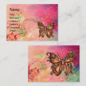 CARTE DE VISITE BOUTEILLE EN FUCHSIE ROSE ÉCLAIRAGE D'OR (Devant / Derrière)