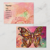 CARTE DE VISITE BOUTEILLE EN FUCHSIE ROSE ÉCLAIRAGE D'OR (Devant / Derrière)