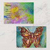 CARTE DE VISITE BOUTEILLE EN JAUNE D'OR POURPULAIRE VERT ÉPARKLES (Devant / Derrière)