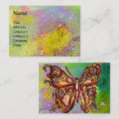 CARTE DE VISITE BOUTEILLE EN JAUNE D'OR POURPULAIRE VERT ÉPARKLES (Devant / Derrière)