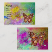 CARTE DE VISITE BOUTEILLE EN JAUNE D'OR POURPULAIRE VERT ÉPARKLES (Devant / Derrière)