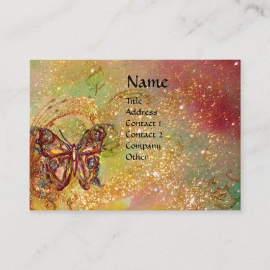 CARTE DE VISITE BOUTEILLE EN OR JAUNE VERT ROUGE BROWN ÉPARKLES (Devant)