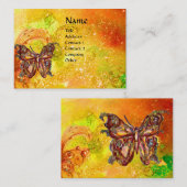 CARTE DE VISITE BOUTEILLE EN OR JAUNE VERT ROUGE BROWN ÉPARKLES (Devant / Derrière)