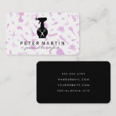 Carte De Visite Bouteille et ciseaux à aérosol | Motif de salon (Devant / Derrière)