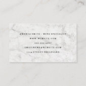 Carte De Visite Bouteille et coupe de vin artistique (Dos)