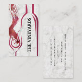 Carte De Visite Bouteille et coupe de vin artistique (Devant / Derrière)