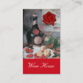 CARTE DE VISITE BOUTEILLE ET FRUITS DE VIN, MONOGRAMME DE SCEAU DE (Dos)