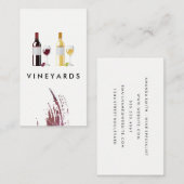 Carte De Visite Bouteille et verres de vin blanc rouge (Devant / Derrière)