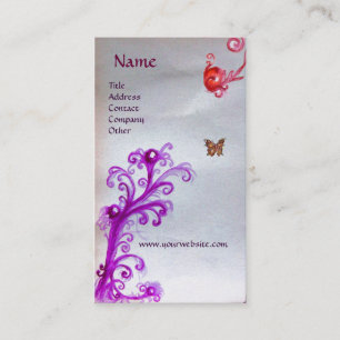 CARTE DE VISITE BOUTEILLE, MAGIQUE ROUGE PURPLE SWIRLS PEARM MONOG