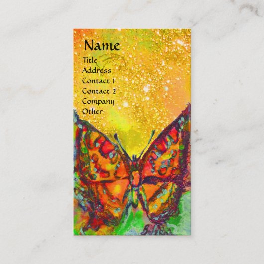 CARTE DE VISITE BOUTEILLE ROUGE EN JAUNE ÉPARKLES D'OR (Devant)