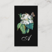 CARTE DE VISITE BOUTEILLE SUR LA FLEURS BLANCHES, MONOGRAMME FLORA (Dos)