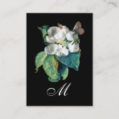 CARTE DE VISITE BOUTEILLE SUR LA FLEURS BLANCHES, MONOGRAMME FLORA (Dos)