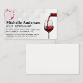 Carte De Visite Bouteille | Verre rouge du vin (Devant / Derrière)