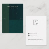 CARTE DE VISITE BOUTEILLE VERT COULEUR BLOC NECKLACE EARRING AFFIC (Devant / Derrière)