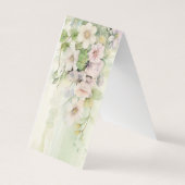 Carte De Visite Bouteille verte Signet pliante fleurie (Dos)