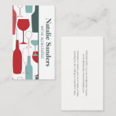 Carte De Visite Bouteilles à vin et Motif de verre (Devant / Derrière)