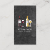 Carte De Visite Bouteilles à vin et verre (Devant)