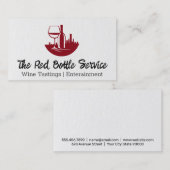 Carte De Visite Bouteilles à vin et verre | Ville du centre (Devant / Derrière)