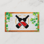 Carte De Visite Bouteilles à vin | Vignes | Pierre et bois (Devant)