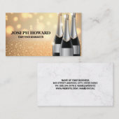 Carte De Visite Bouteilles Champagne | Arrière - plan glamour (Devant / Derrière)