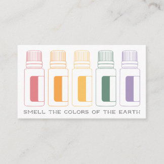 Carte De Visite Bouteilles colorées d'huile essentielle