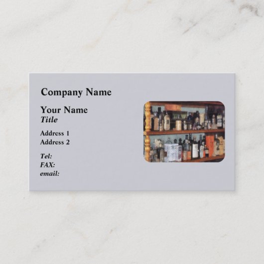 Carte De Visite Bouteilles dans le magasin général (Devant)