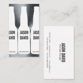 Carte De Visite Bouteilles de bière | Arrière - plan métallique (Devant / Derrière)