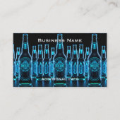 Carte De Visite Bouteilles de bière de néon bleu (Devant)