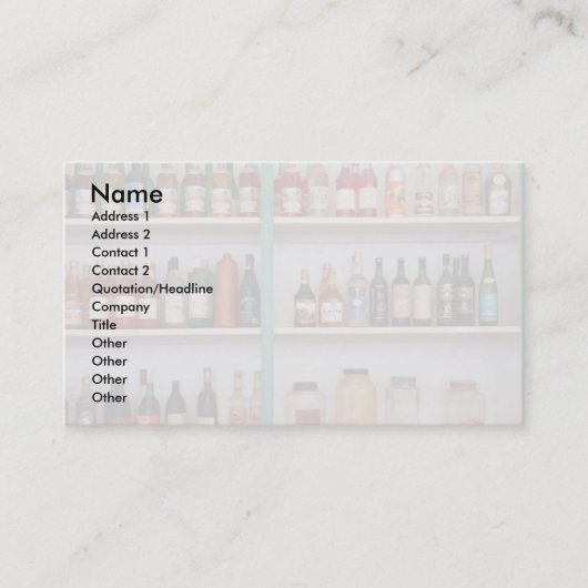 Carte De Visite Bouteilles de boisson alcoolisée (Devant)