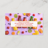 Carte De Visite Bouteilles de jus | Arrière - plan de fruits (Dos)