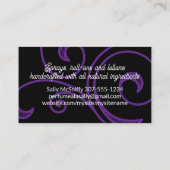 Carte De Visite Bouteilles de parfum violet lotions parfumées cart (Dos)