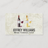 Carte De Visite Bouteilles de vin blanc rouge (Devant)