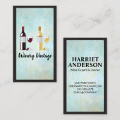Carte De Visite Bouteilles de vin blanc rouge (Devant / Derrière)