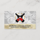 Carte De Visite Bouteilles de vin de texture d'or (Dos)