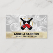 Carte De Visite Bouteilles de vin de texture d'or (Devant)